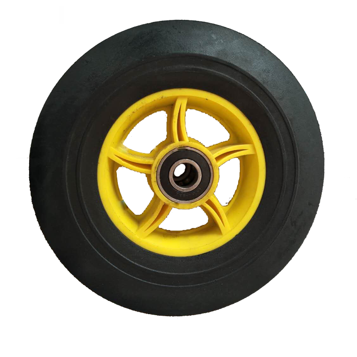 10-inch-yellow-durable-solid-rubber-wheel